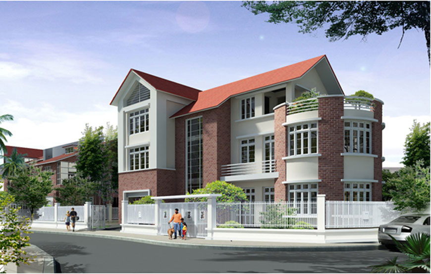 Phối cảnh Biệt thự tại dự án Làng Việt Kiều Hải Phòng