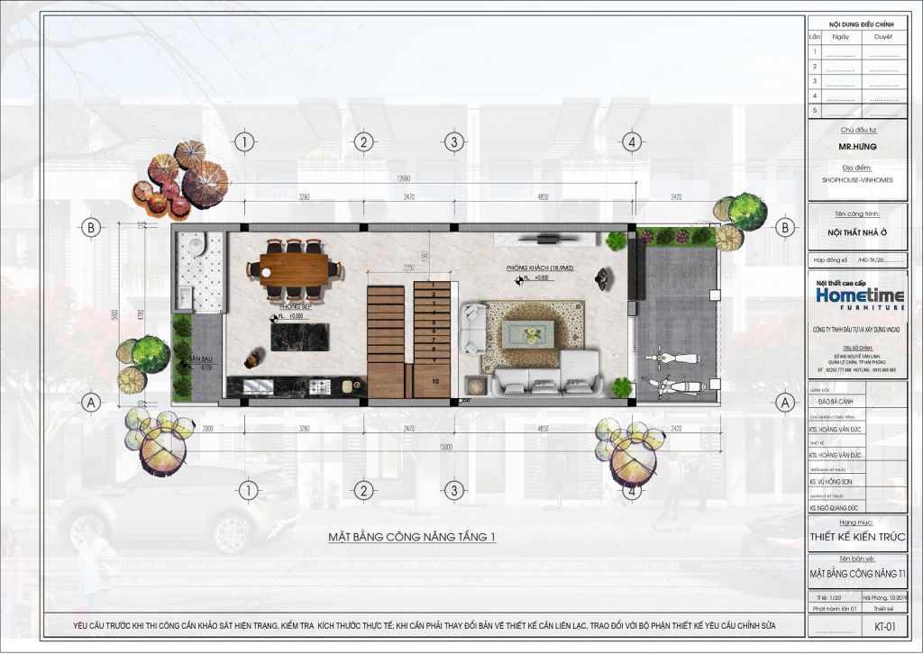 Mặt bằng công năng tầng 1 dự án Eco Gardenia