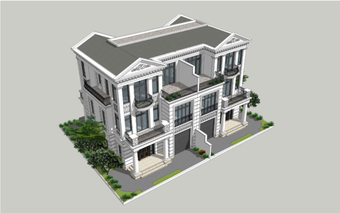 Phối cảnh biệt thự song lập dự án Vinhomes Vũ yên