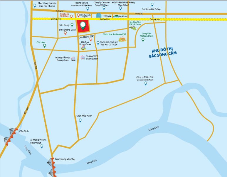 Vị trí dự án Dương Quan Villa