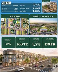 Shophouse TH3-101 – Giá chỉ từ 6,56 tỷ | Trục kinh doanh đẹp – Sát đại công viên