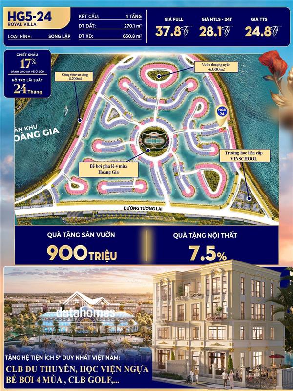 🔥 HG5-24 - ROYAL VILLA SONG LẬP GÓC – BIỂU TƯỢNG SỐNG ĐẲNG CẤP