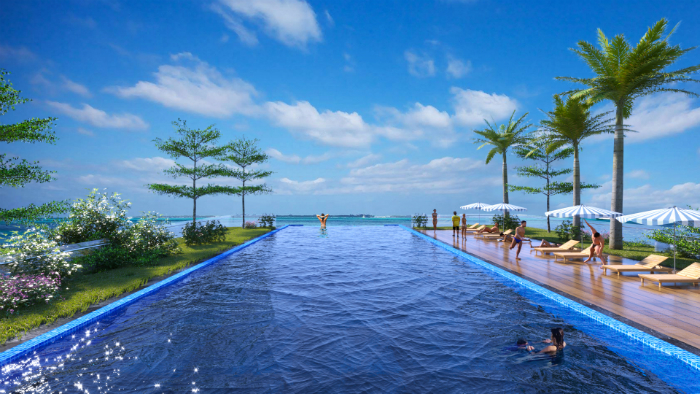 bể bơi flamingo cát bà
