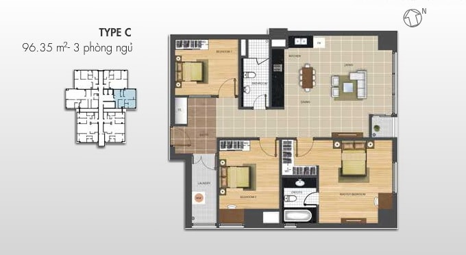 can-ho-3-phong-ngu96m2 chung cu hoang huy plaza