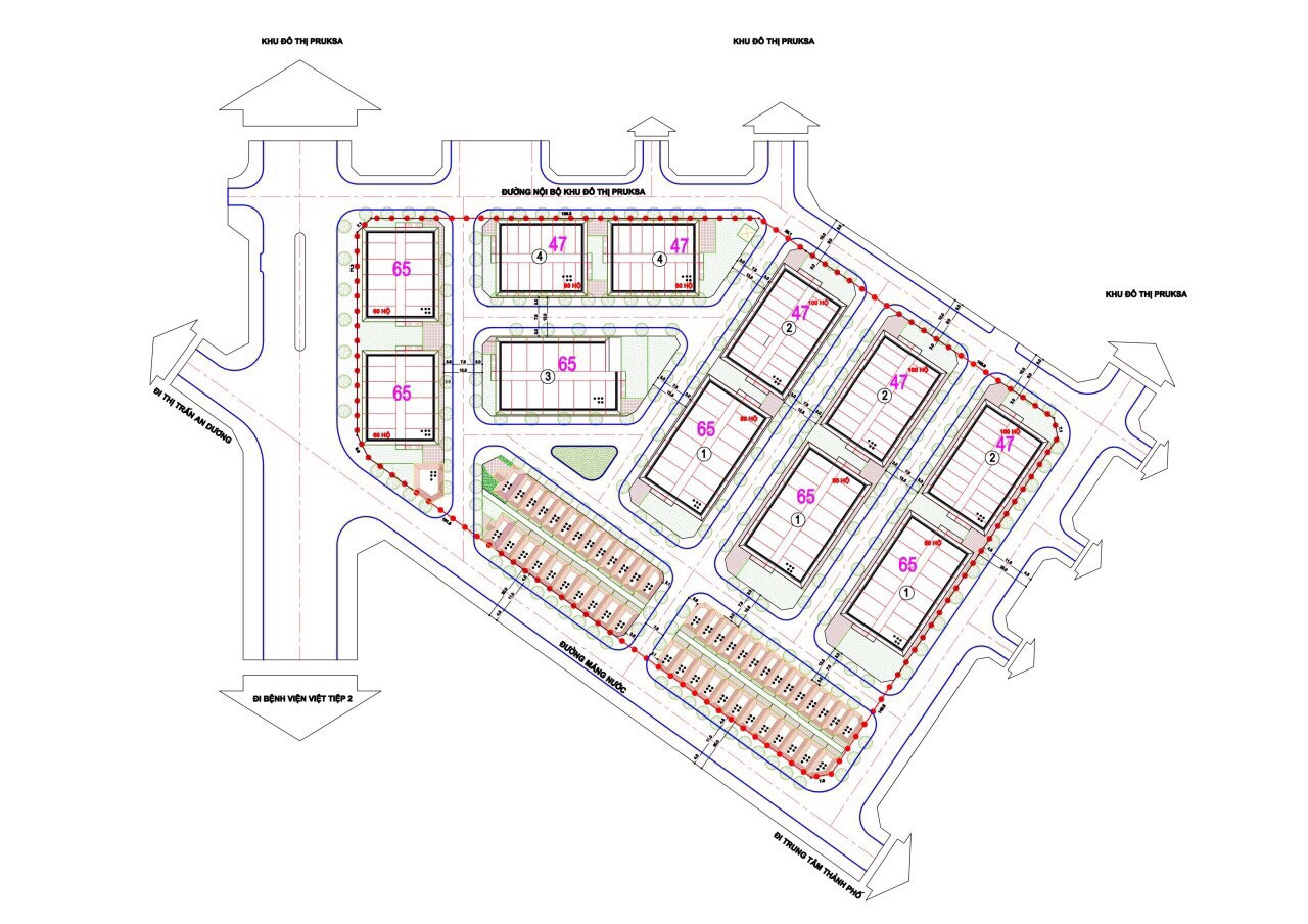 Mặt bằng dự án Hoàng Huy New Pruksa Town