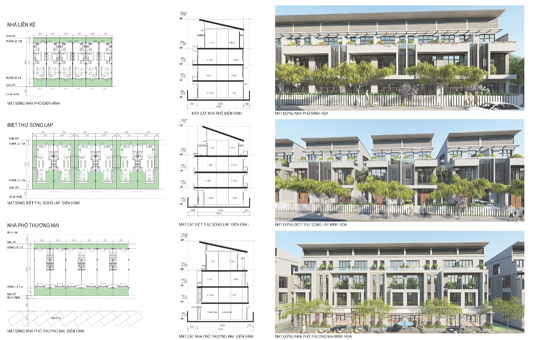Mẫu nhà liền kề dự án Lakeside Garden vsip