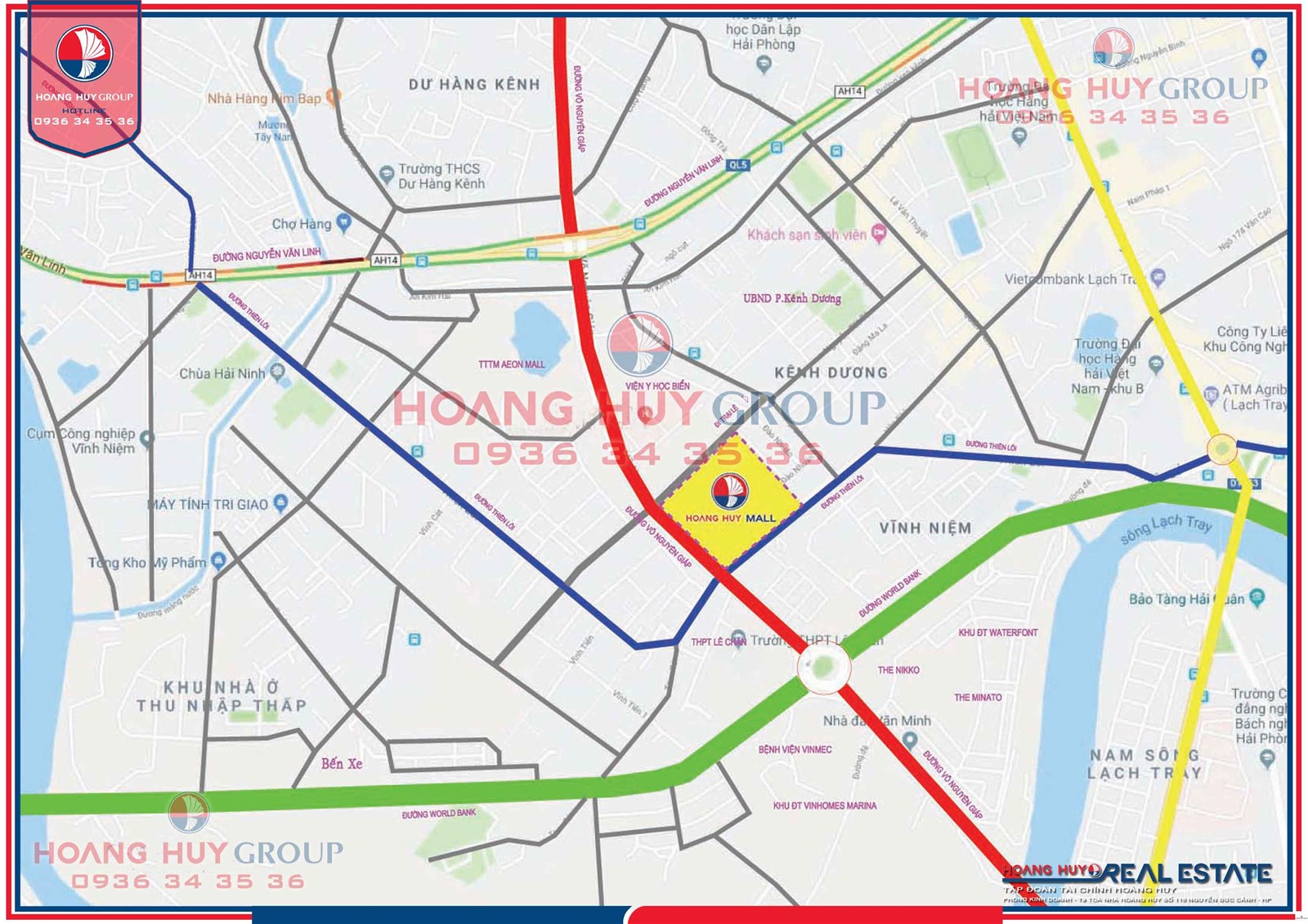 Vị trí dự án Hoàng Huy Mall