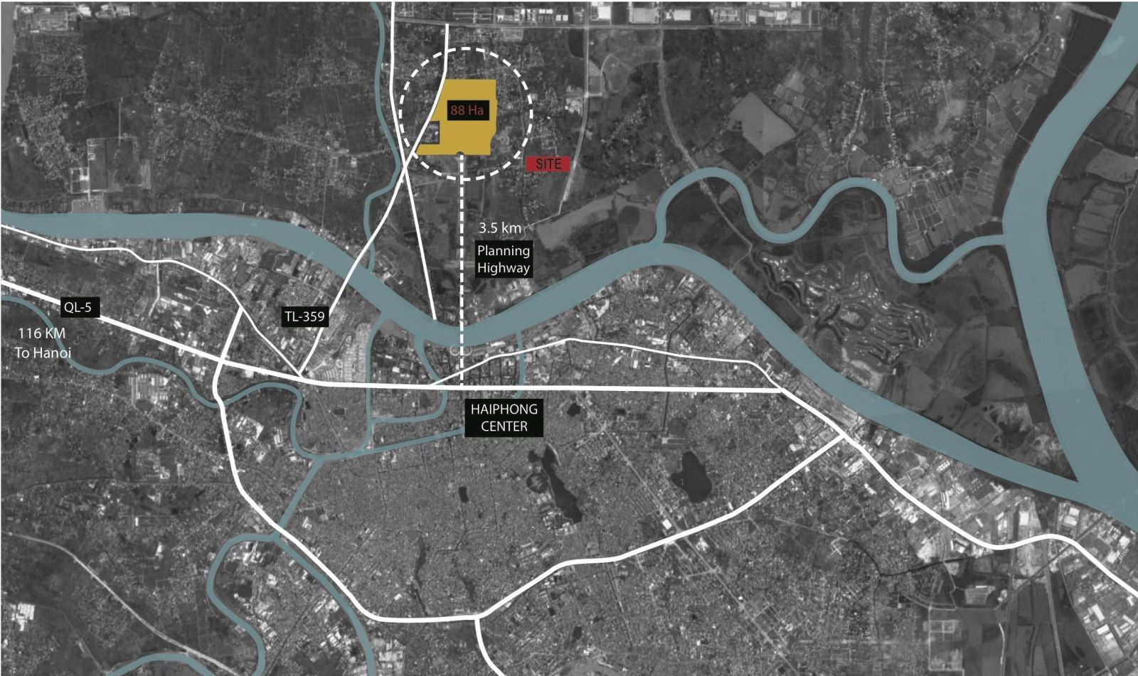 Vị trí dự án Hoàng Huy New City