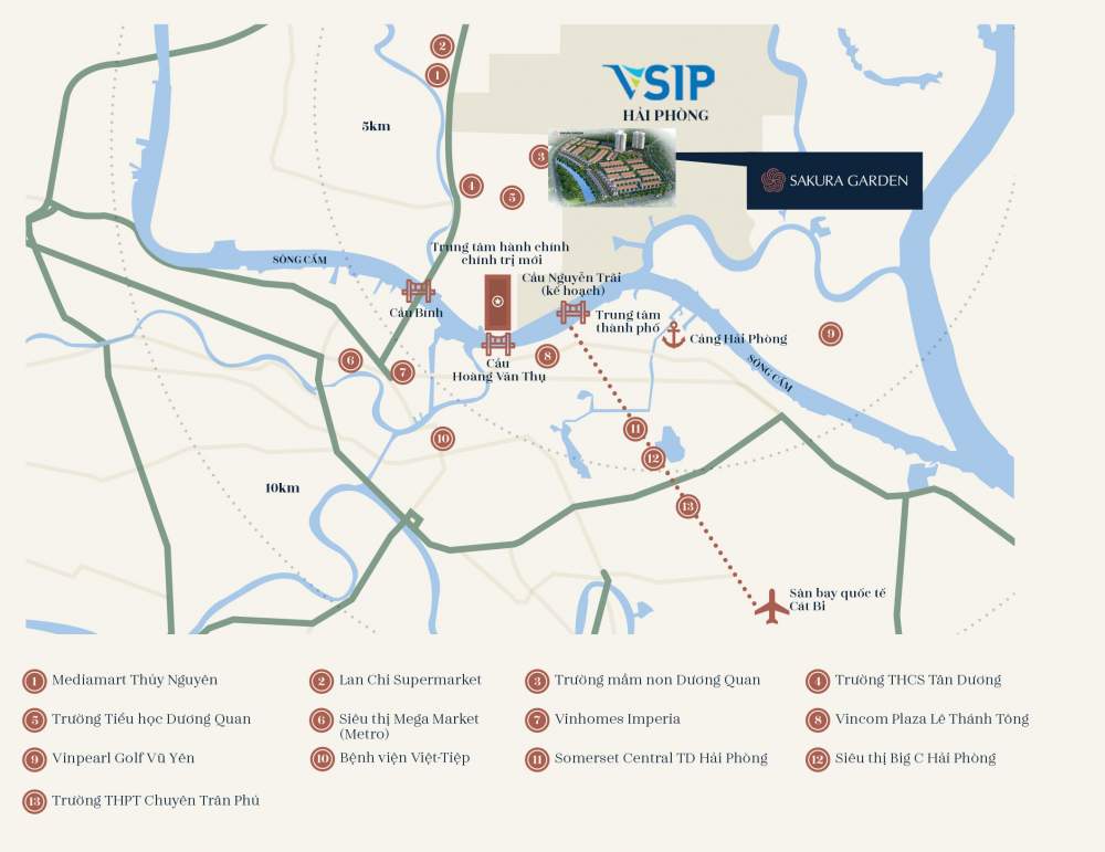 Vị trí dự án Sakura Garden Hải Phòng